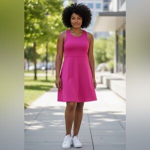 Eddie Bauer Aster Sleeveless Empire Waist Dress – Hot Pink | Women’s XL | NWT